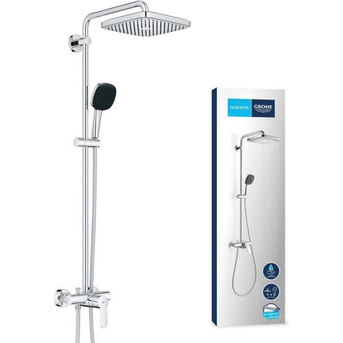 Columna de ducha con grifo monomando - Ahorro de agua - GROHE Vitalio Comfort 250 - Cromado - 26985001