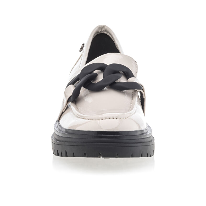 Beige loafers/bootschoenen voor dames