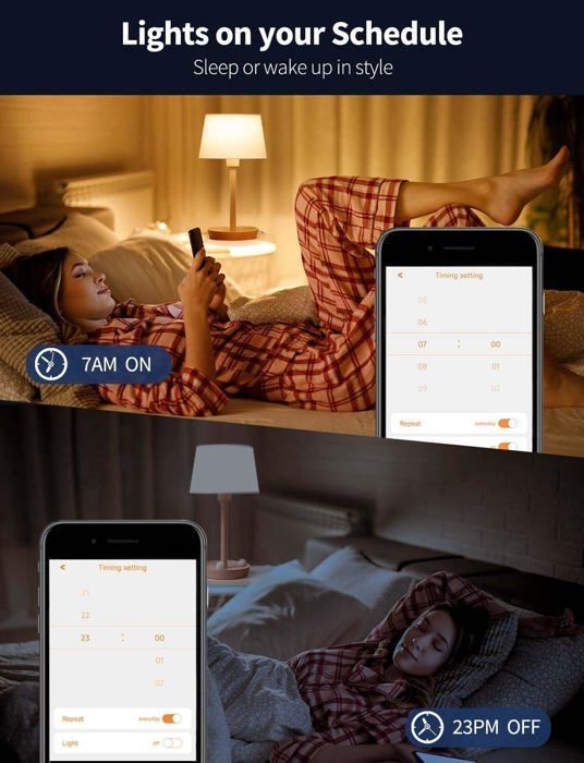 Ampoule Connectée Alexa 12W E27,Ampoule LED Intelligente,Compatible avec Alexa (appareils Echo requis),2700K-6000K Commande Vocale