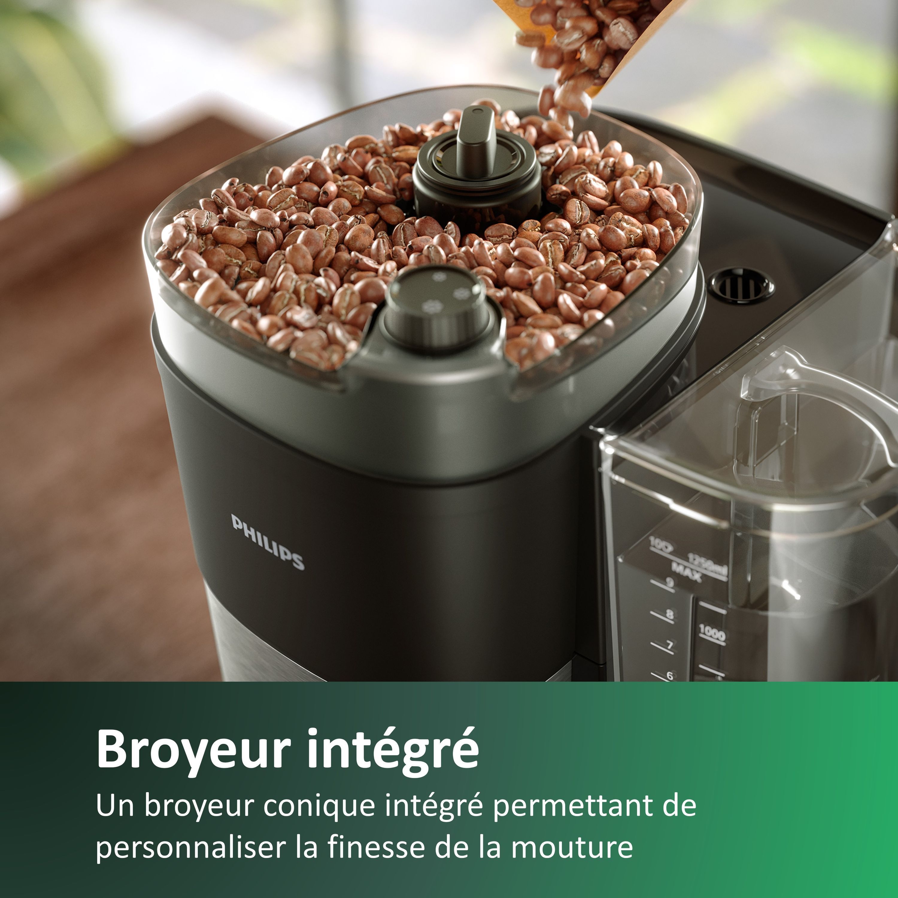 Filter coffee maker - PHILIPS - HD7888/01 - Grind & Brew with grinder - 1.25L - Metal