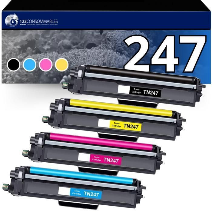 Compatible toner cartridges - BROTHER - TN-247 - Pack of 4 - High capacity - Multi-color