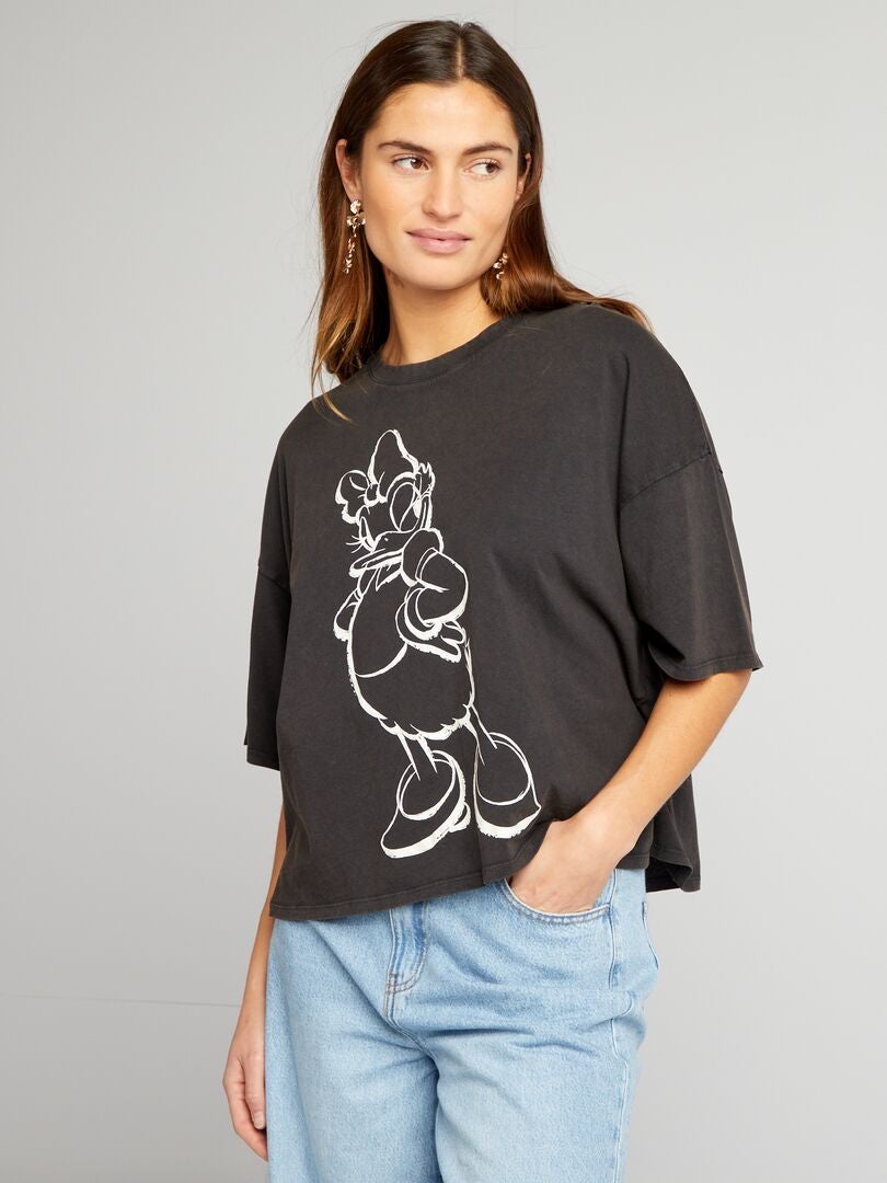 'Paperina' T-shirt met korte mouwen - ZWART