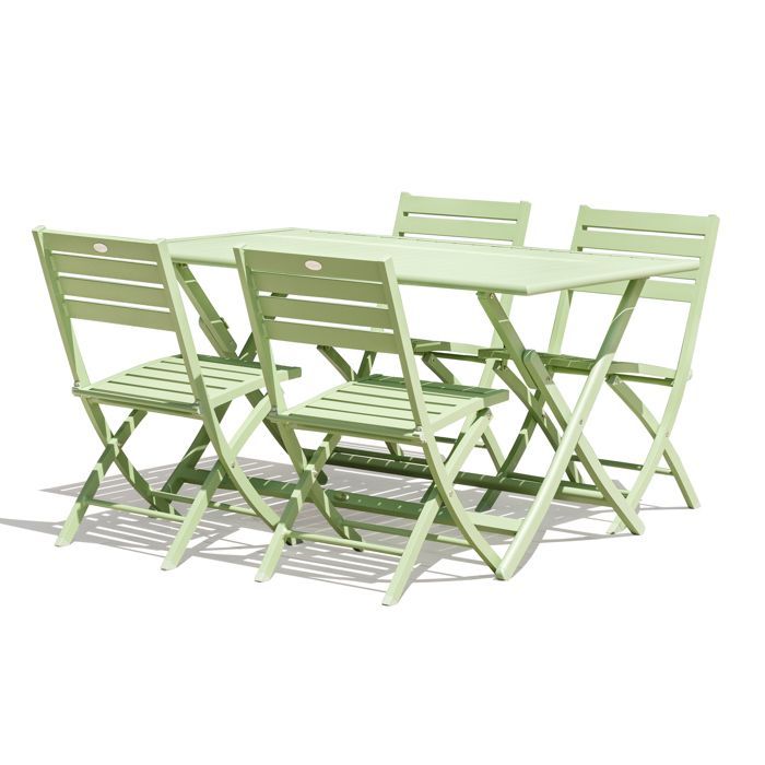 Aluminium tuinset voor 4 personen - Lagunegroen