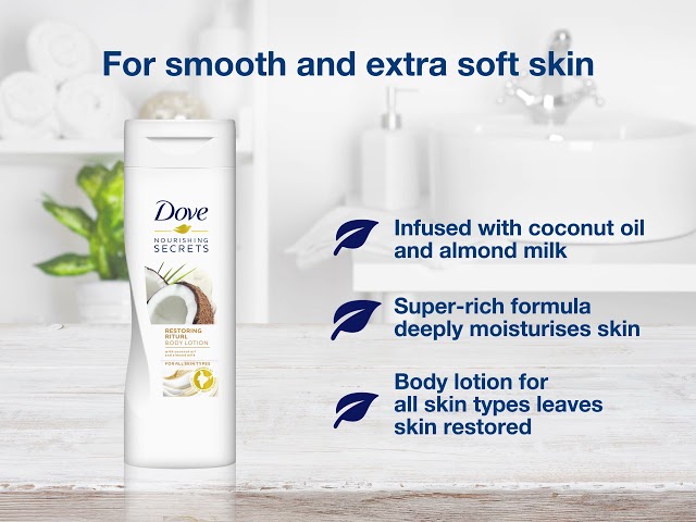 Dove Smoothing Care Lozione Corpo Riparatrice all'Olio di Cocco 400ml