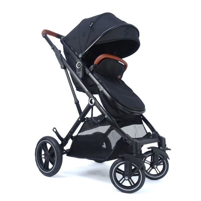 Pixini Lania 3-in-1 Stroller Set - Stroller, Carrycot, Car Seat - Black