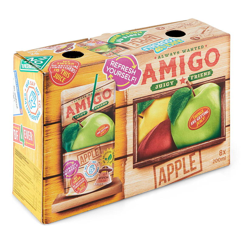 Amigo Frugtdrik 8x200 ml Amigo æble