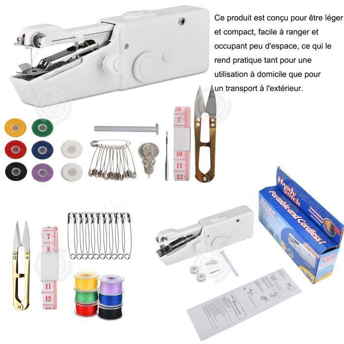 Máquina de coser portátil INN con una amplia gama de accesorios para costura rápida y manualidades, mini máquina de coser inalámbrica.