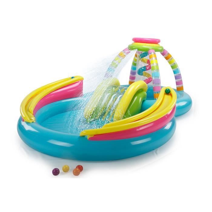 Zona de juegos hinchable - Intex - Arcoíris - Ovalada - Exterior - PVC - 295x191x109cm