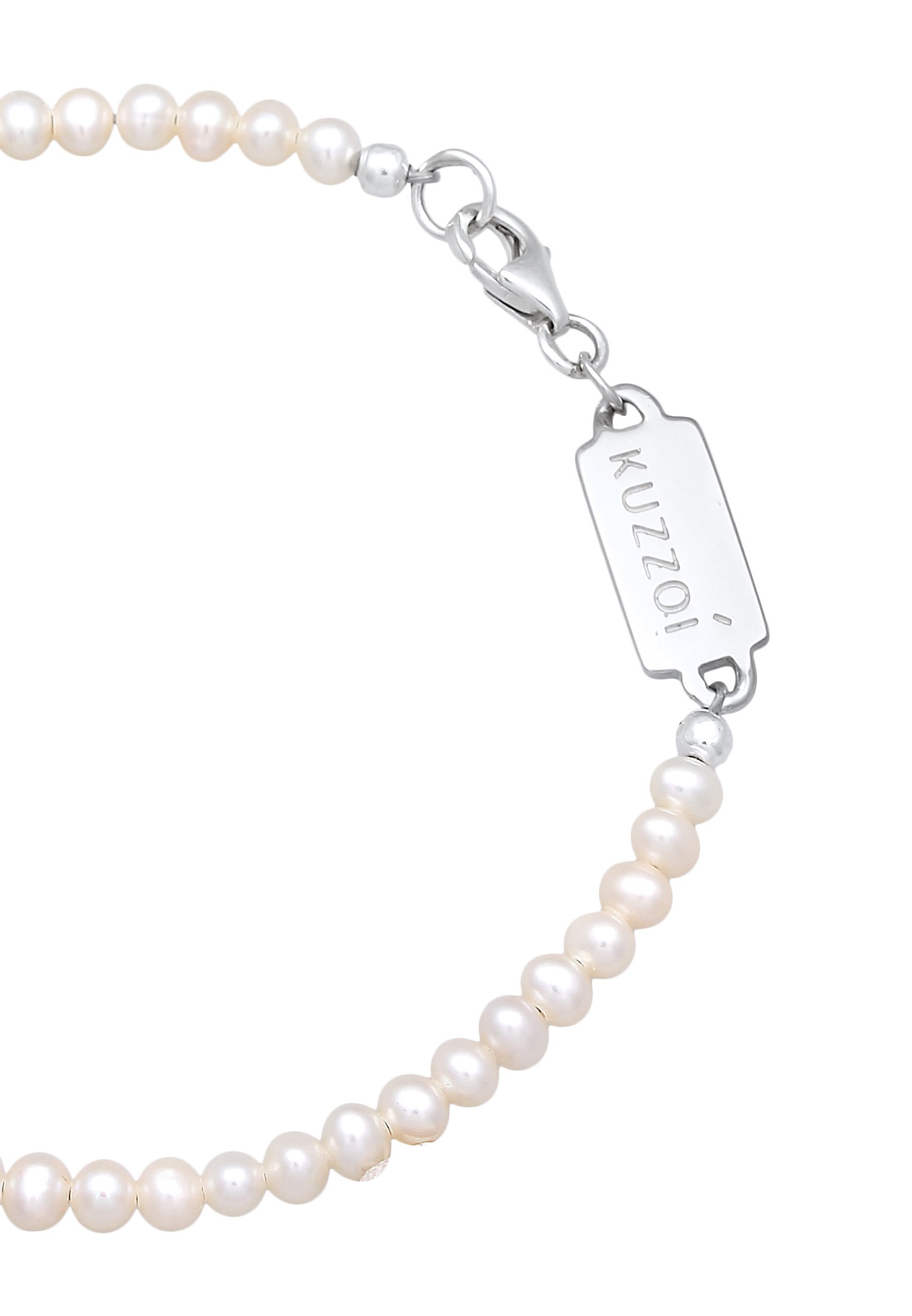 KUZZOI Hommes tendance vintage avec Perles de Culture d'Eau Douce en argent sterling 925