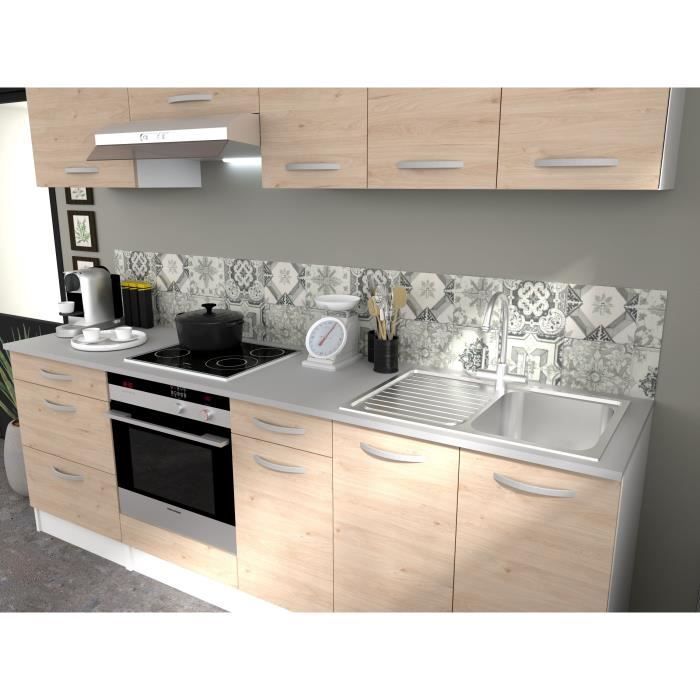 OSLO Meuble haut 1 porte - Décor Chêne Jackson - L 60 x P 36 x H 35 cm