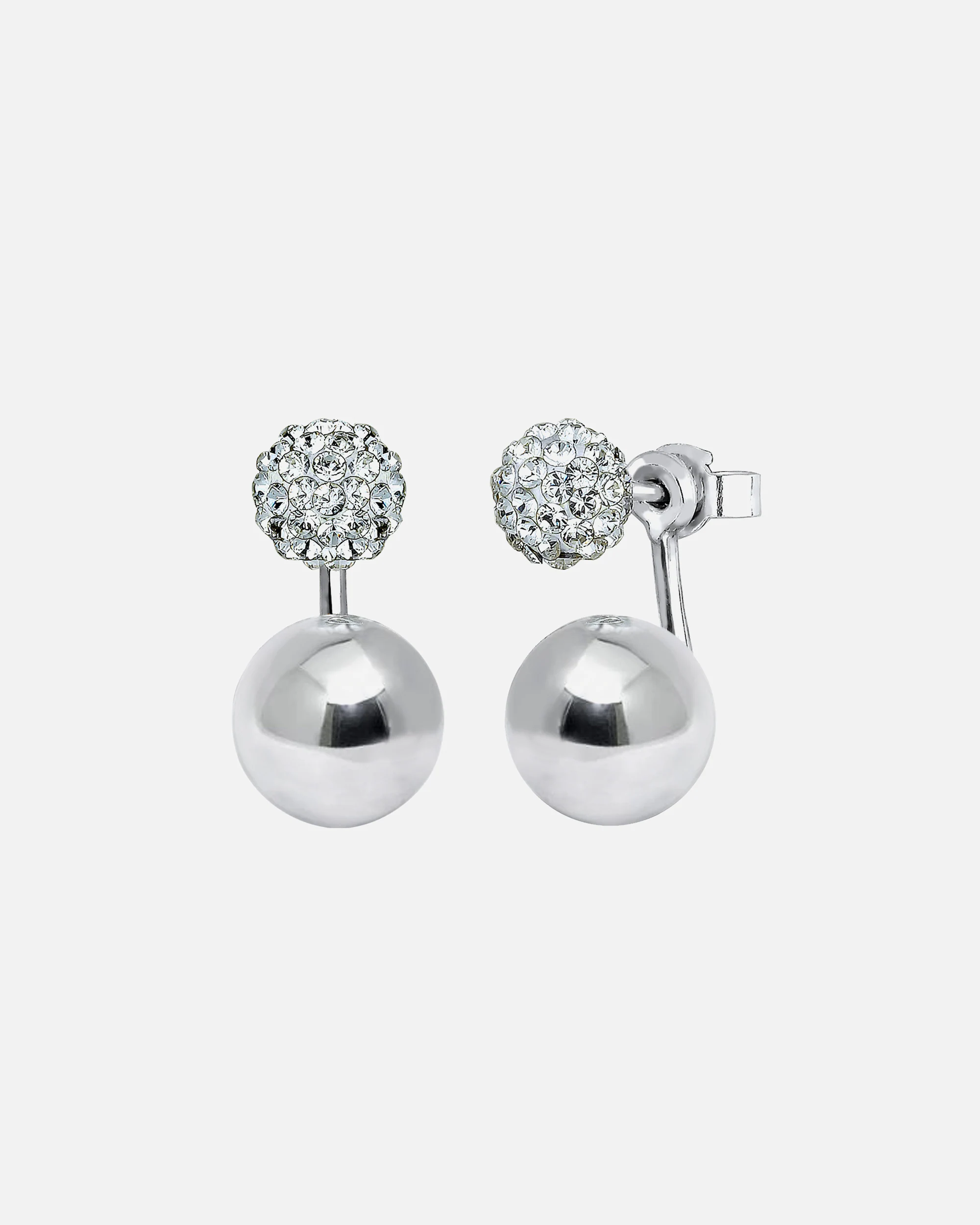 Elli Femmes avant arrière géo tendance avec cristaux en argent sterling 925