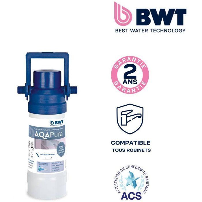 Filtro sottolavello - BWT - AQA-PURA - Ritenzione parziale di PFAS - Capacità 10.000 L/1 anno - Kit completo