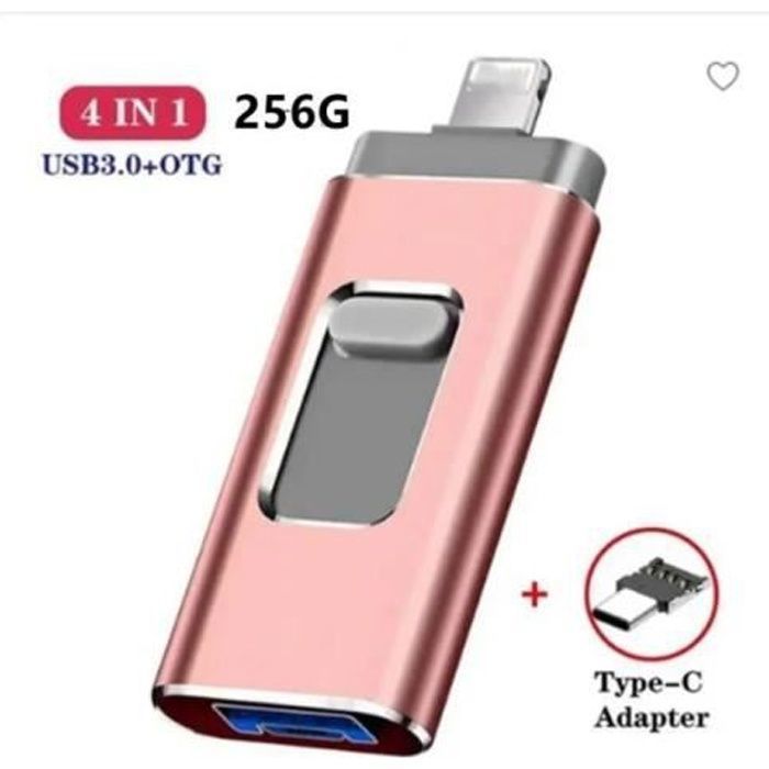 Memoria USB 3.0 - Compatible con iPhone - 256 GB - Almacenamiento ampliable - iOS y Android