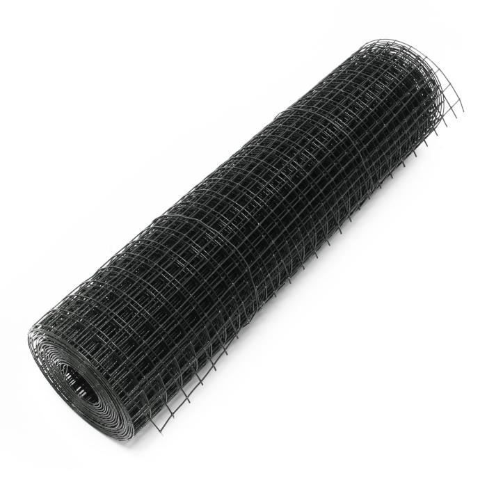 Malla de alambre de acero galvanizado negro, malla cuadrada de 19x19 mm, rollo de 5 m, altura de 100 cm, para cercas de aviario.