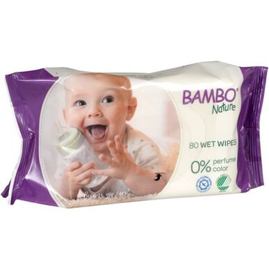 Bambo Nature Wet Wipes No Perfume Color Toalhitas sem Perfume para Bebé 80 un 80 un