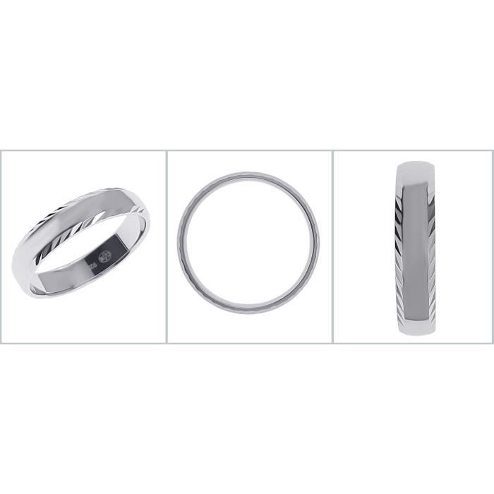 Alliance homme 5mm en Argent 925 rhodié
