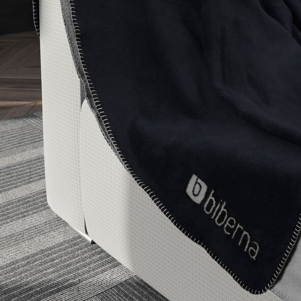 Double-sided throw blanket, black