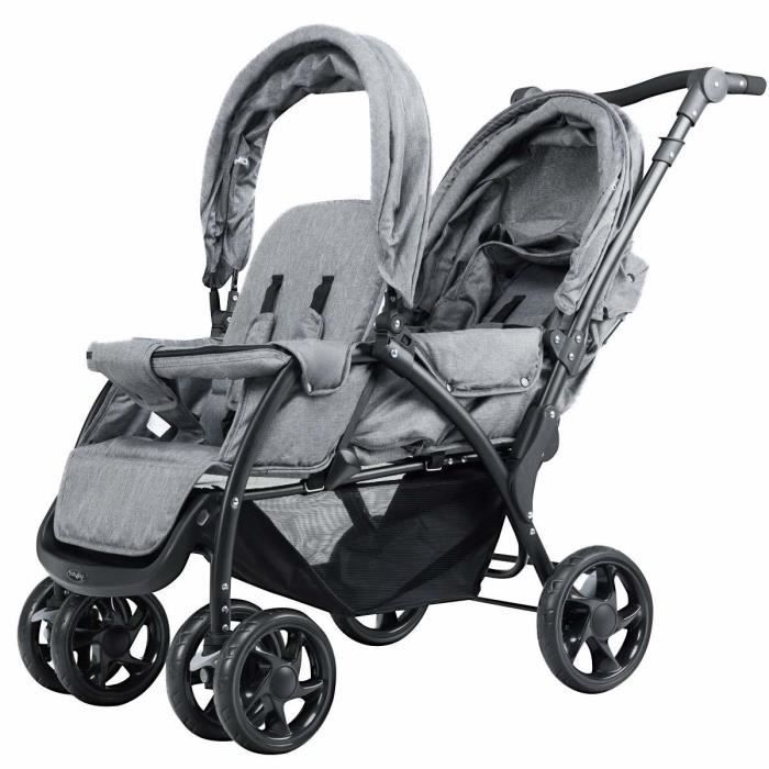 Giantex Folding Tandem Double Stroller, 0 to 36 Months, Adjustable Handlebar, Reclining Backrests, Adjustable Footrest