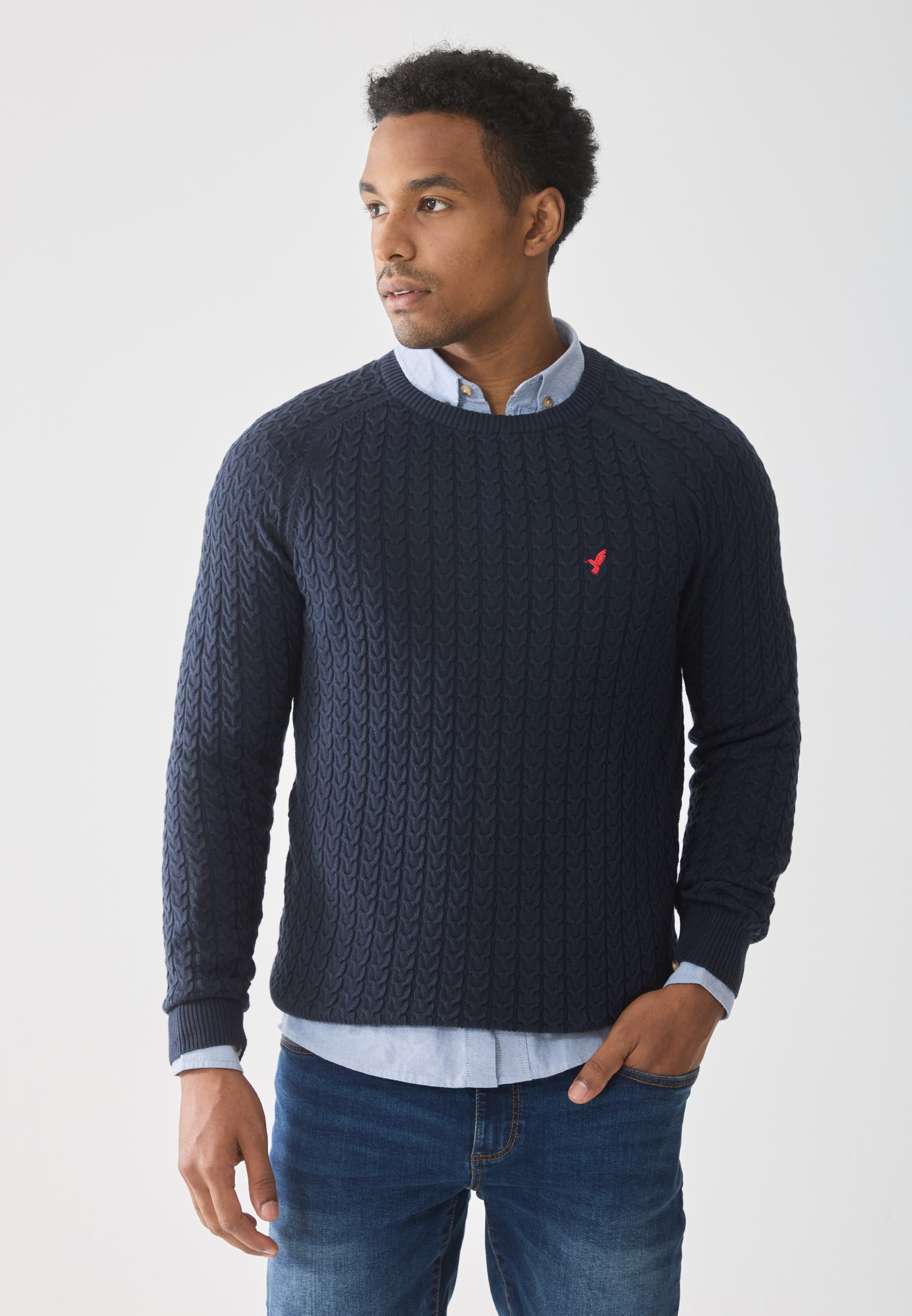Pull Pier One - bleu foncé