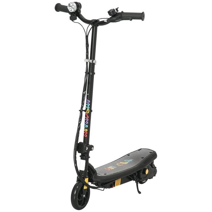 Electric scooter - HOMCOM - 120W foldable for children aged 7-14, 12 km/h, 10 km range - steel - black