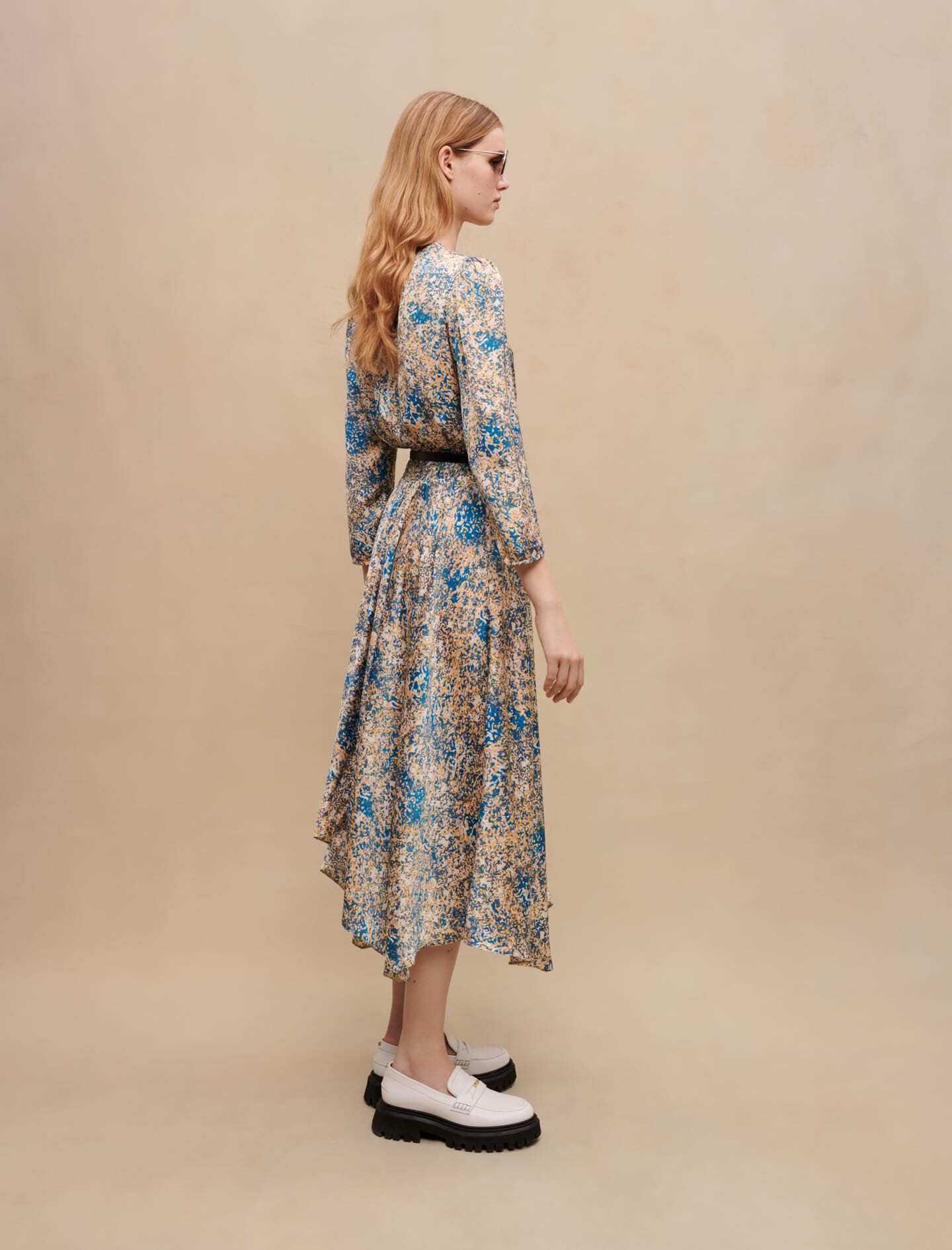 Rochie asimetrica-Abstrait bleu