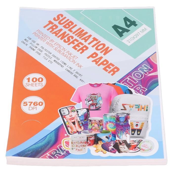 TMISHION A4 Thermosublimationspapier – Für Tassen und T-Shirts – Weiß – Strapazierfähig und wasserfest