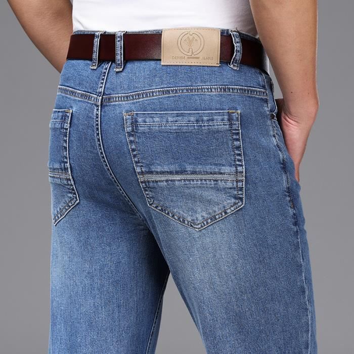 Men's Stretch Business Jeans, Straight Leg, Casual 5-Pocket Denim Trousers, Washed Effect - Girs