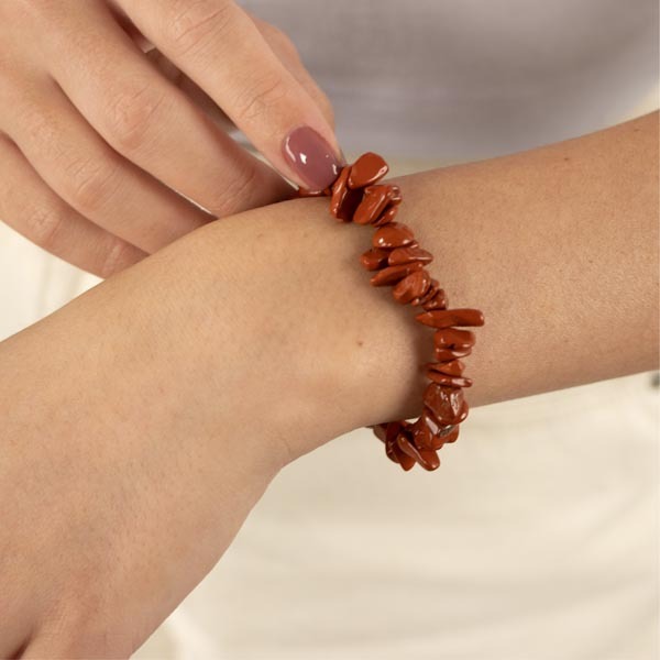 Pulseira Myga Chip - Jaspe Vermelho