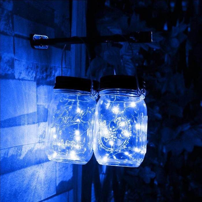 Solcellslampor för Mason-krukor, 3-pack, Trädgårdsdekoration, Solcellslampor med 20 LED-ljus, Bäst för munnen