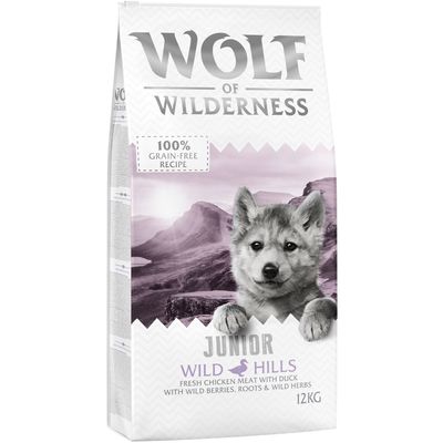 Hrană uscată pentru câini Wolf of Wilderness 12 kg + 200 g urechi de iepure uscate gratuite!*
