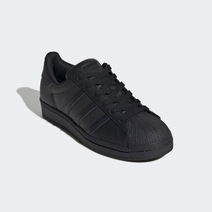 Basket - adidas Originals - SUPERSTAR Junior - Cuir - Noir - Lacets