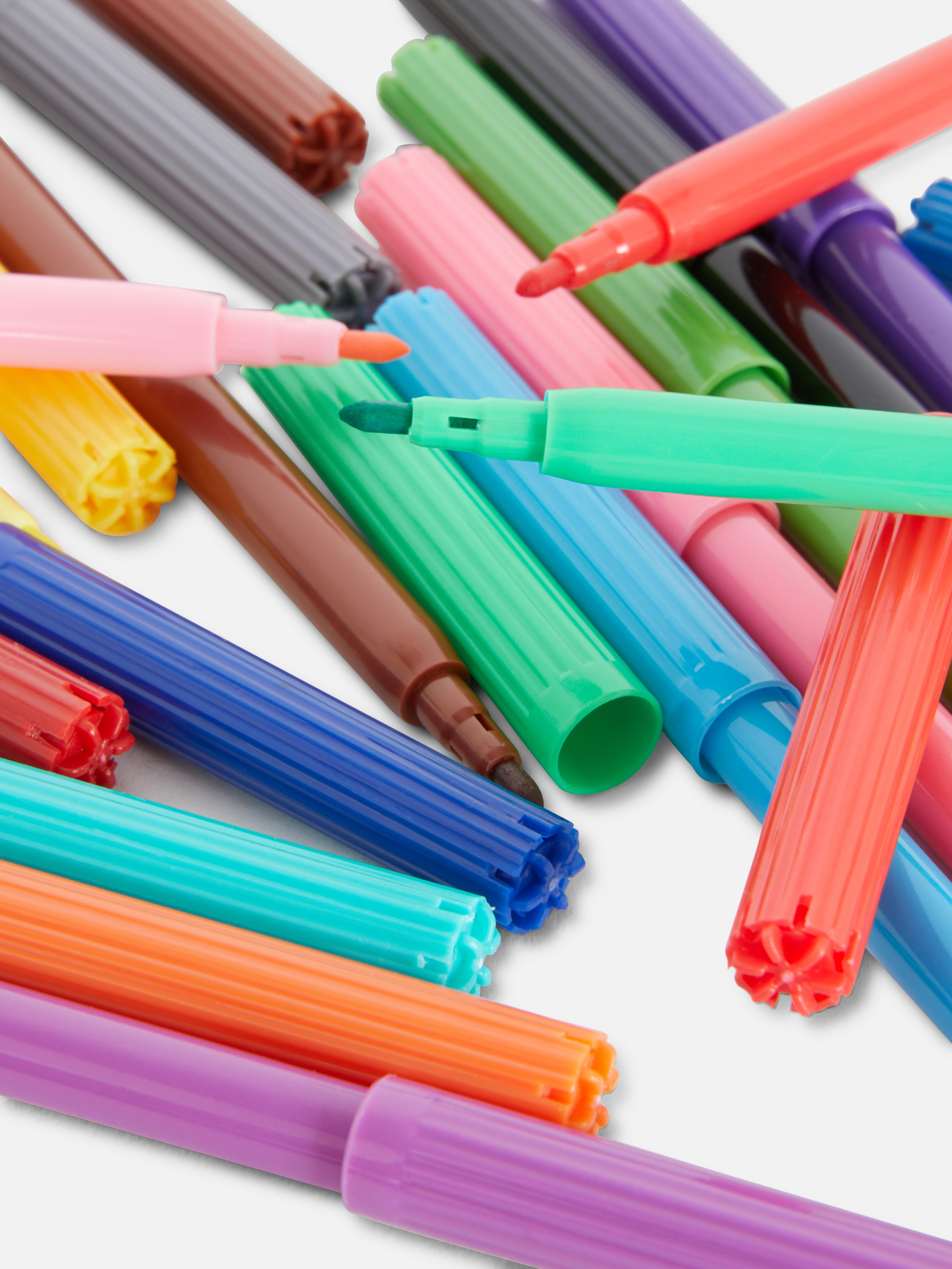 Viltstiftenset, set van 100 Mis geen kleur meer met deze complete viltstiftenset.