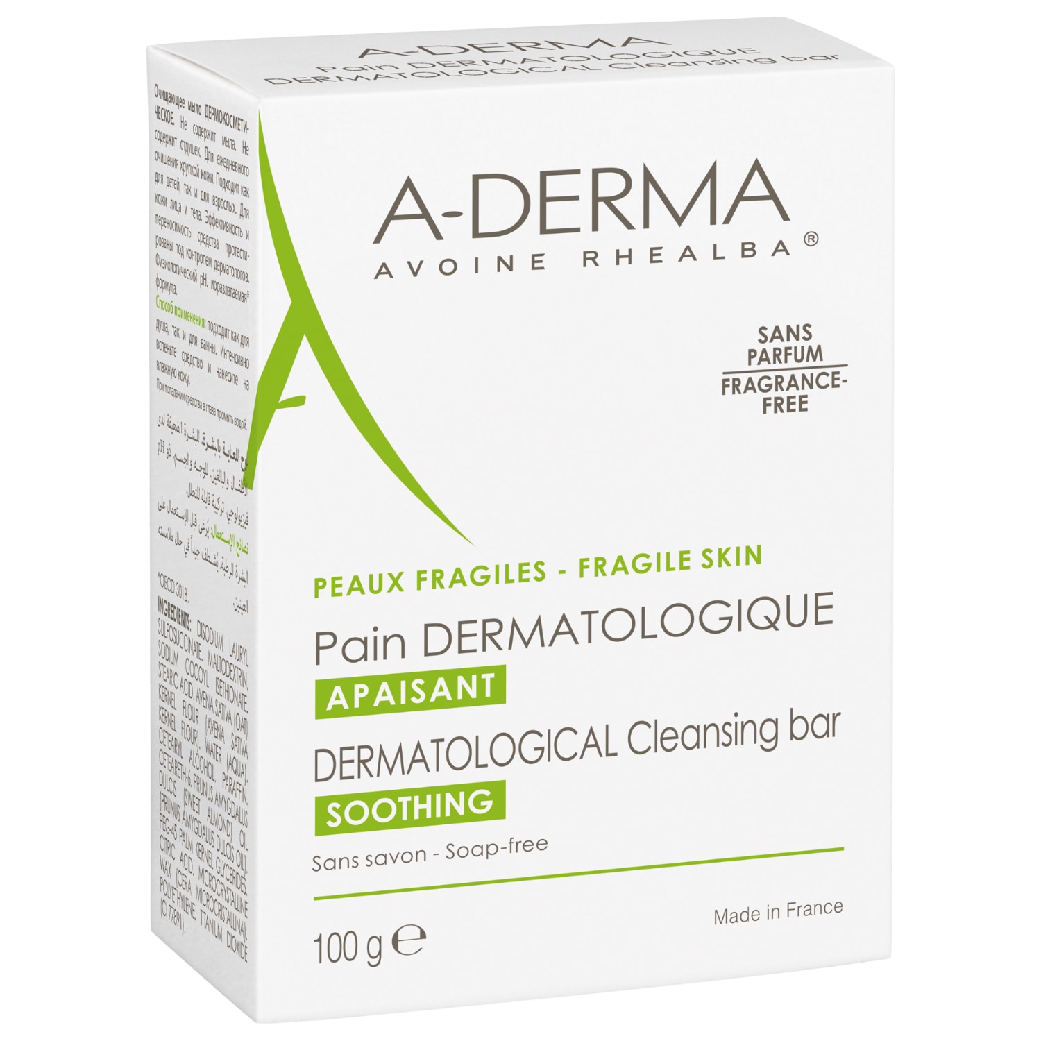 A-DERMA Körperseife, dermatologische Reinigungsseife – 100 ml