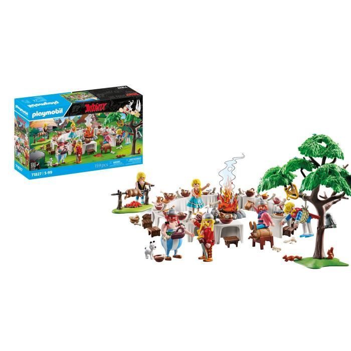 PLAYMOBIL 71827 Le banquet du village et personnage, Astérix, Personnages de la BD Astérix, 159 pièces, Dès 5 ans
