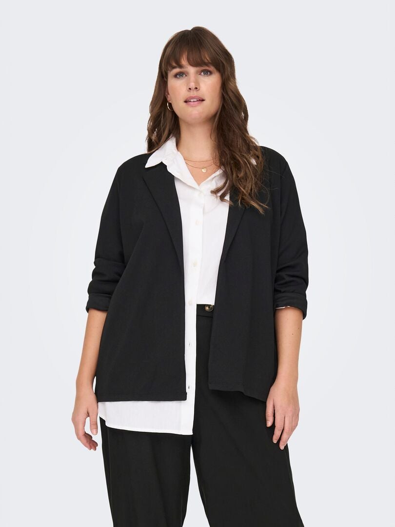 Blazer de alfaiataria macio - preto