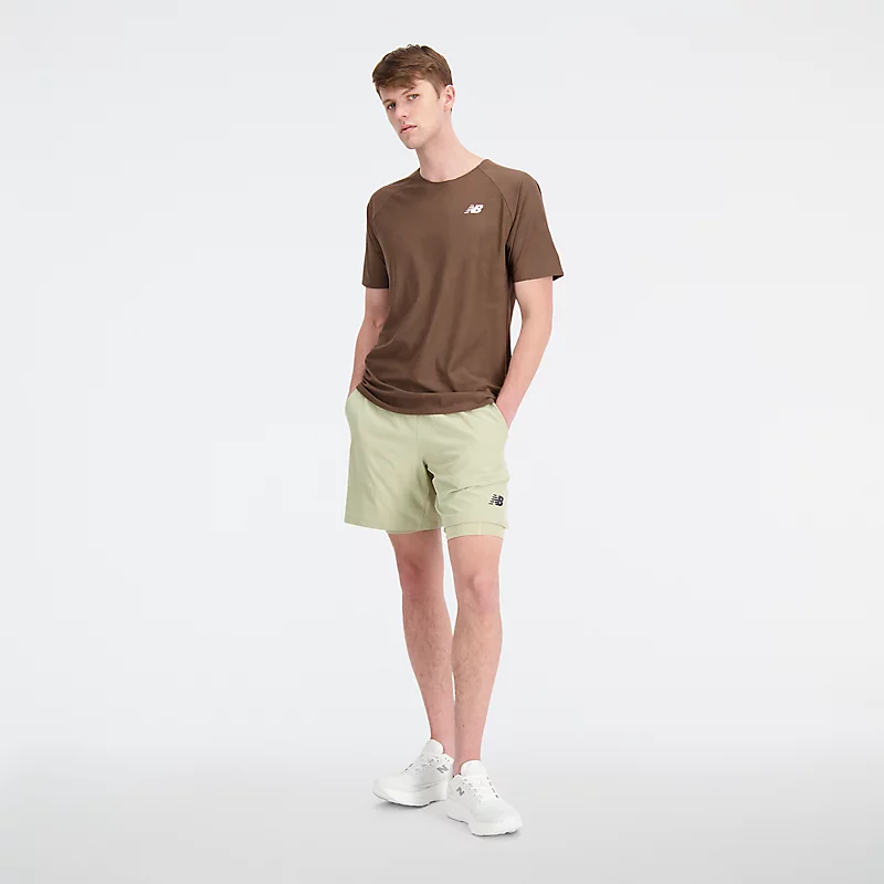 Q Speed Jacquard Kurzarm-T-Shirt für Herren – Dunkelbraun