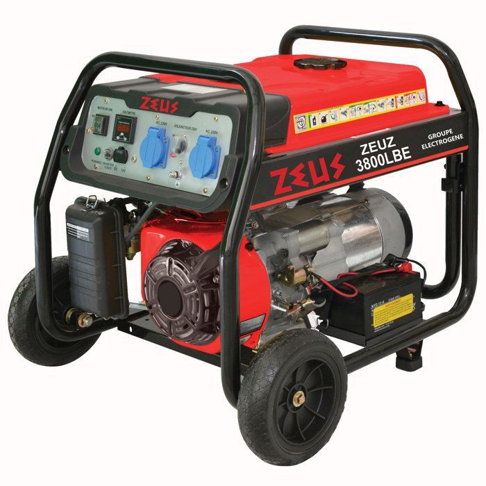 Groupe électrogène essence AVR 3300W démarrage électrique ZEUZ