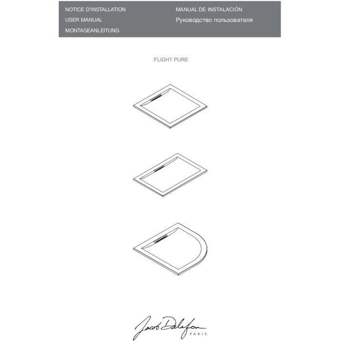 Plato de ducha antideslizante Flight Pure 120x80 - Jacob Delafon
