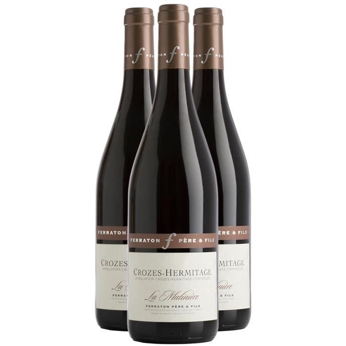 Crozes-Hermitage La Matinière Rouge 2021 - Lot de 3x75cl - Ferraton Père et Fils - Vin AOC Rouge de la Vallée du Rhône