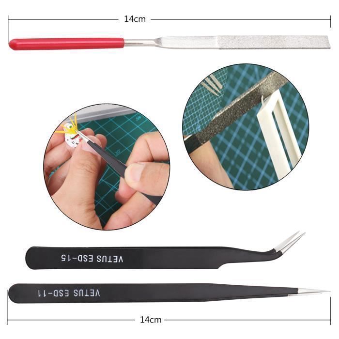 Kit di attrezzi per modellismo Gundam da 11 pezzi, strumenti per la costruzione e la riparazione di modelli, kit di accessori per modellismo