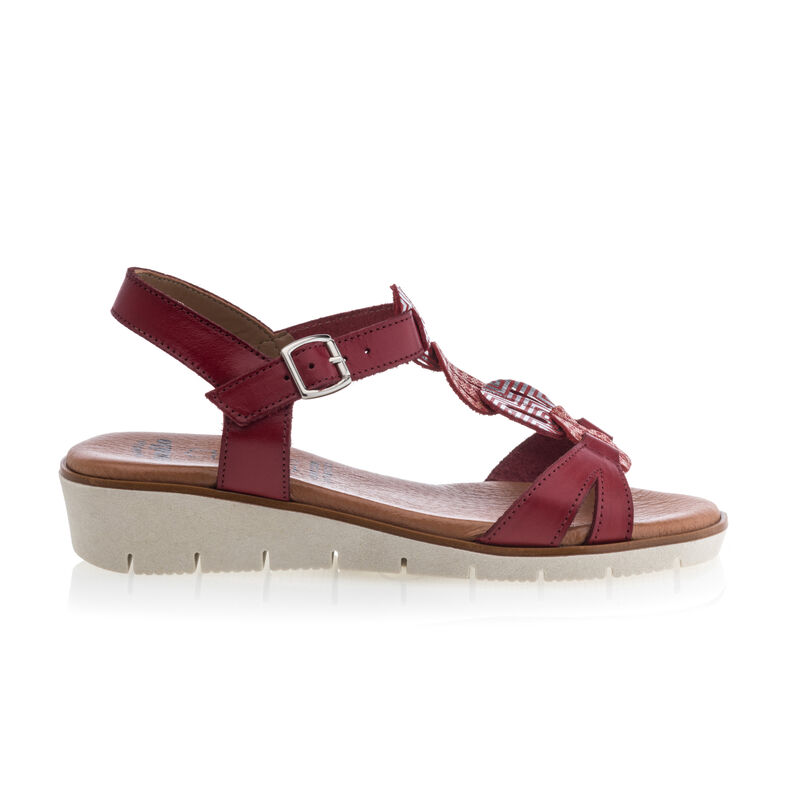 Rote Damensandalen / Zehenfreie Schuhe