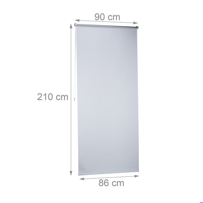 Roller blind, set of 2, thermal, side chain, drill-free installation, 90x210 cm, fabric width 86 cm, white