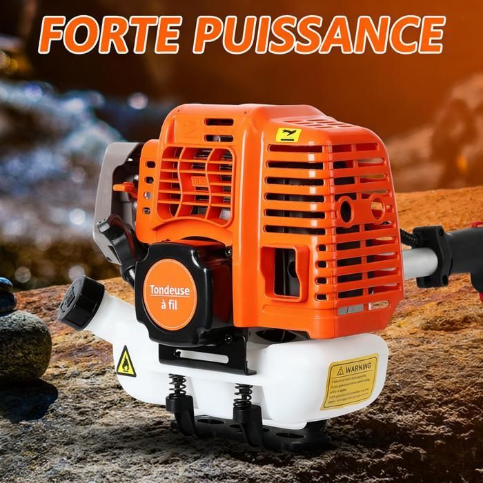 Coupe-bordures Thermique 52cc - FIANAO - Multifonction - Lame 3 Dents - Tête Nylon - Extension 134cm - Moteur 2 Temps