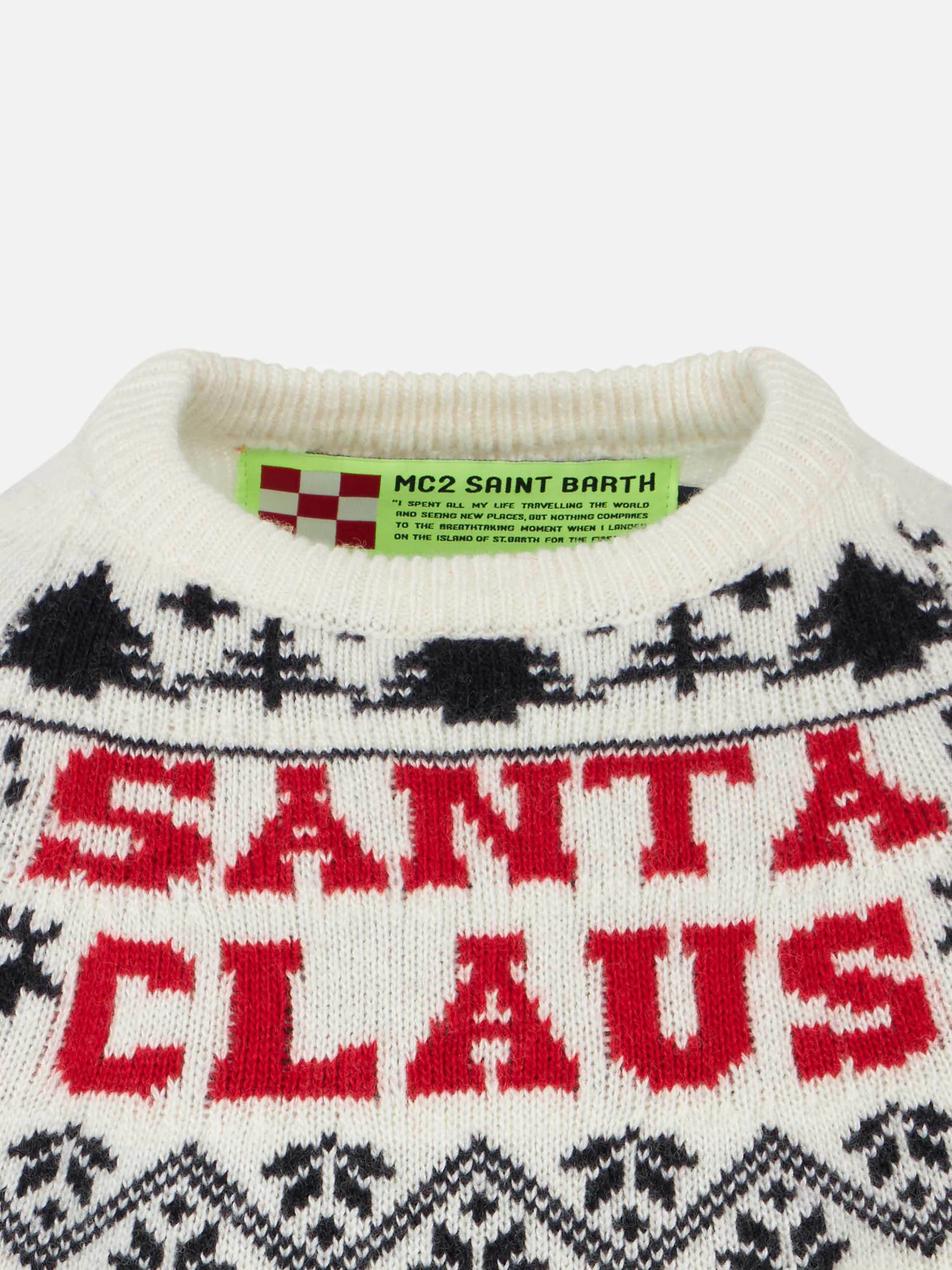 Maglione da bambino girocollo con ricamo Santa Claus