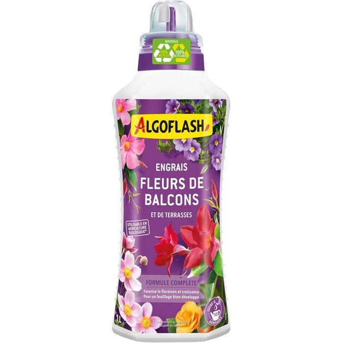 Engrais fleurs - ALGOFLASH - Fleurs, terrasses & balcons - 1 L - UAB