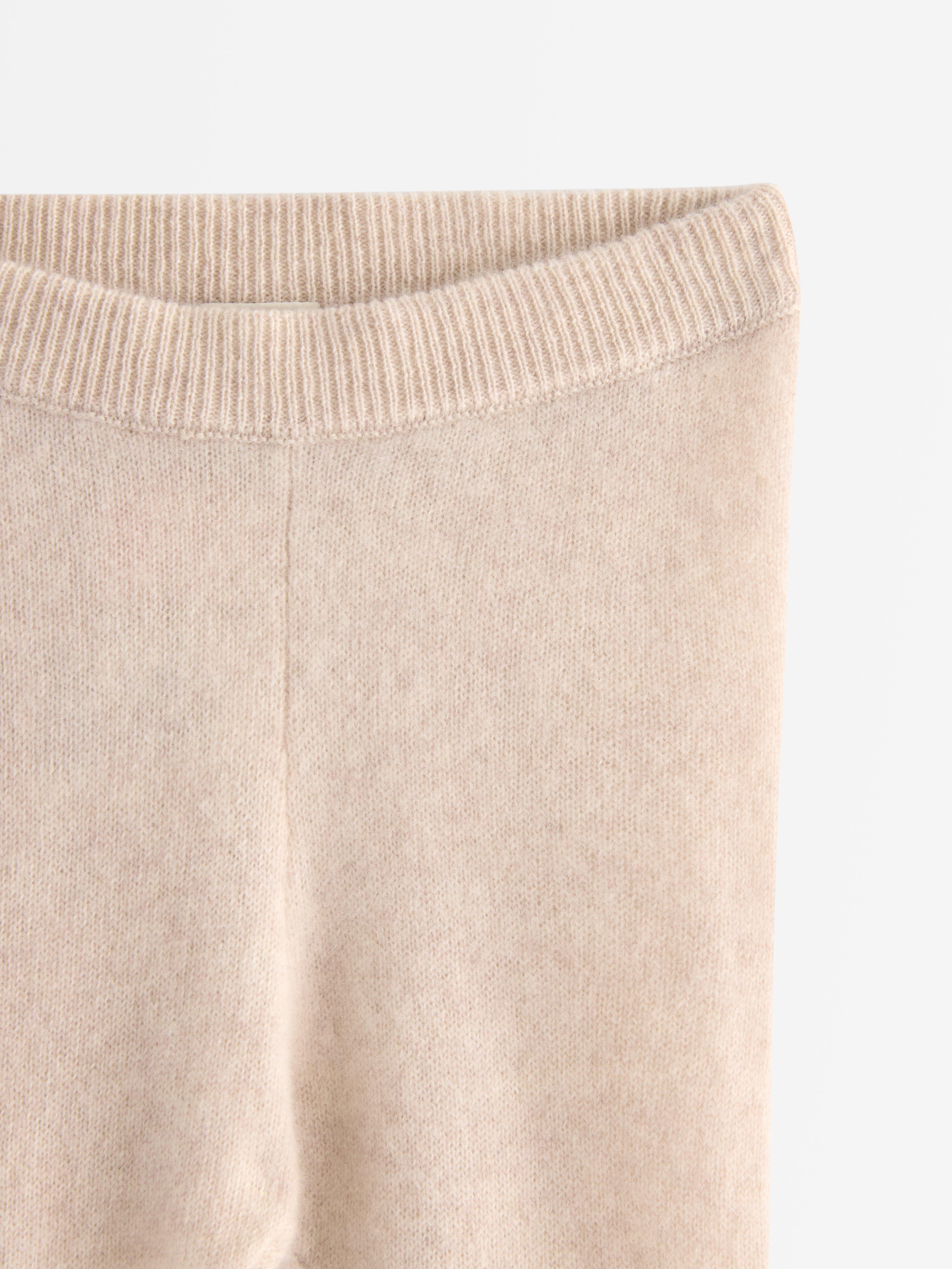Leggings em Caxemira Bege Mesclado