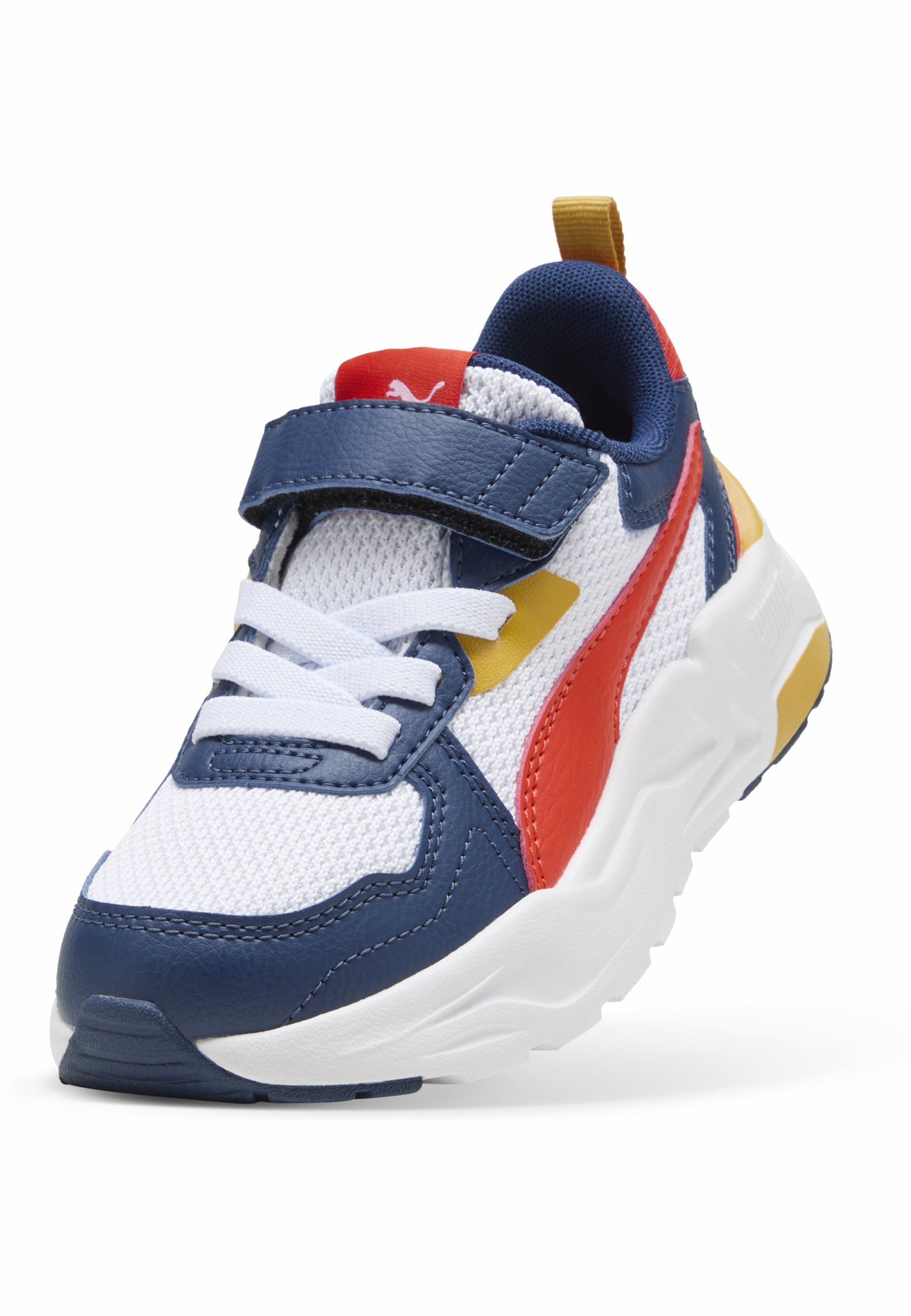 Puma TRINITY LITE - Sneakers - wit felrood Perzisch blauw