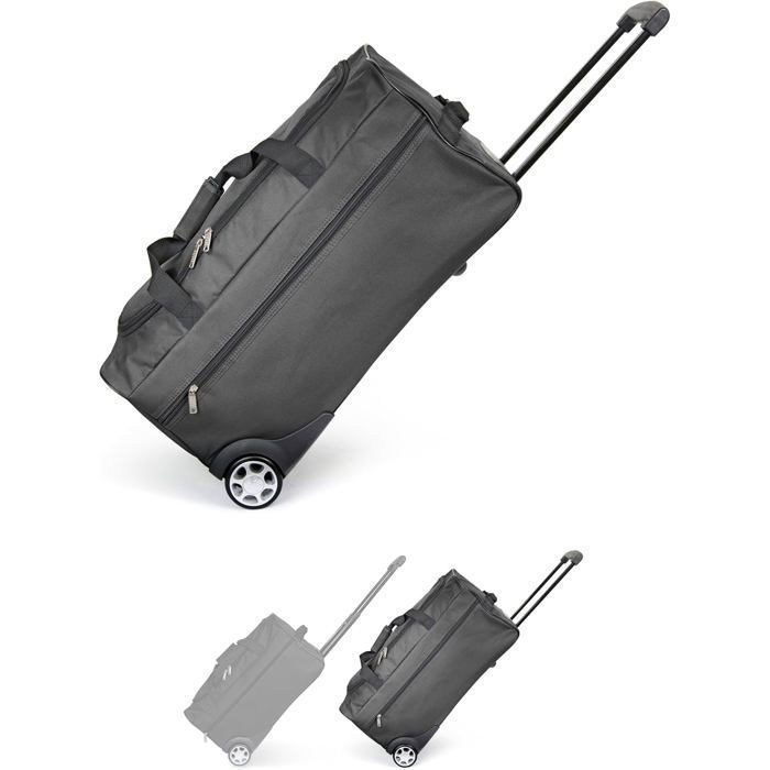Zwarte trolley reistas - Grote rolkoffer, telescopische handgreep, ruim compartiment, ritsvak, ideaal voor weekendjes weg.