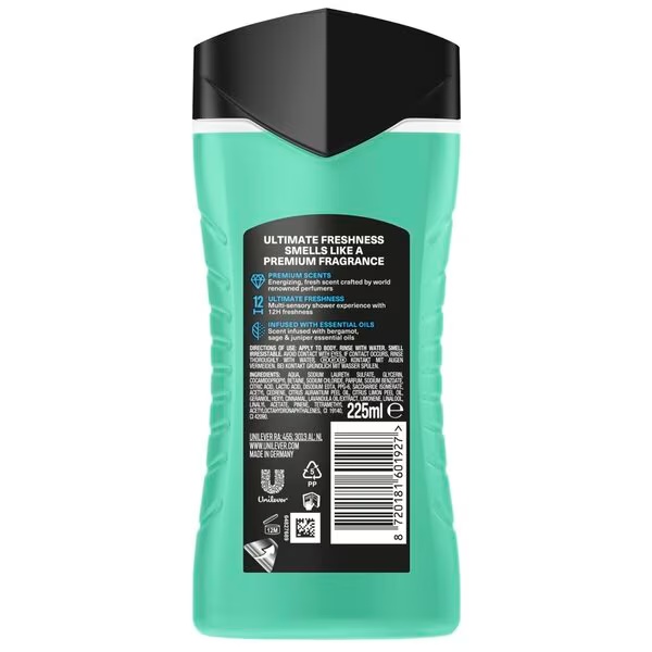 Axe Fine Fragrance Aqua Bergamot gel za prhanje 225 ml