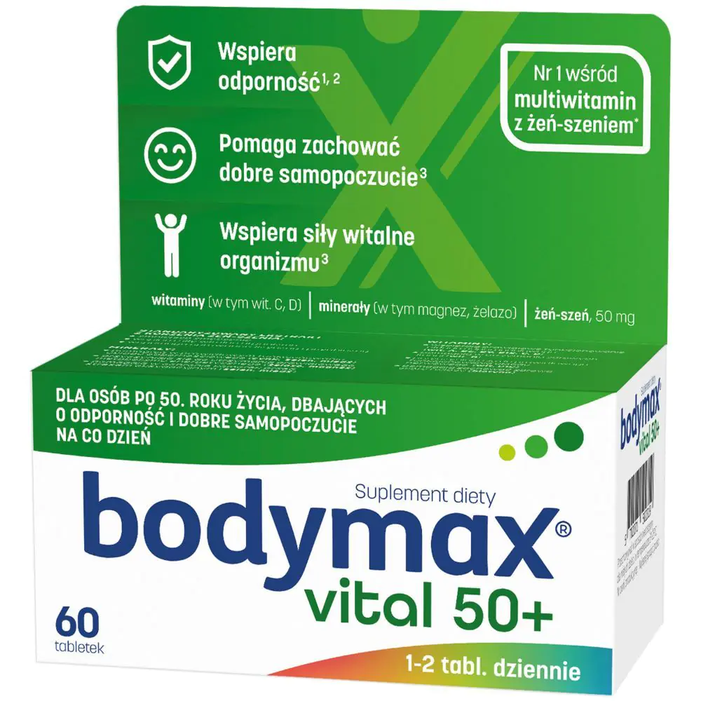 Bodymax Vital 50+, Zestaw witamin i minerałów, Tabletki